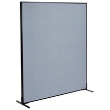 60-1/4"W x 72"H Freestanding Office Partition Panel Blue
