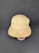  7 1/4 FABULOUS PATINA Vintage Duckbill Panel Cap Beige Tan And Hunting