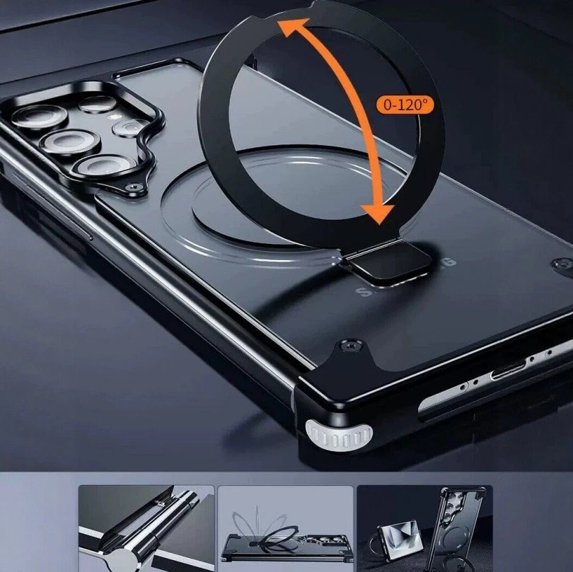 磁性金属无框可支撑 PC 后壳 适用于三星 S26 S25 S24 S23 Ultra - 第 10/13 张图片