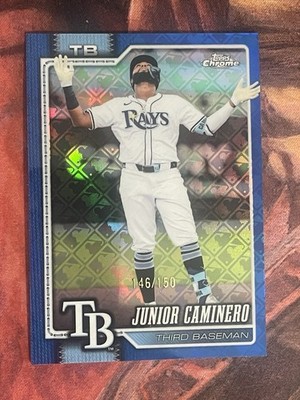 2026 Topps Chrome Junior Caminero Blue Logofractor Refractor /150 Rays