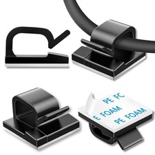 100 Pcs Cable Clips, Adhesive Cable Organizer Cord Holder Wire Clip Wire Managem