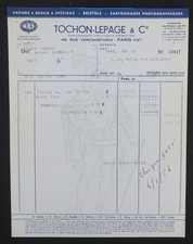 Invoice PARIS 1950 TOCHON LEPAGE illustrated bristol drawing paper billhead 106