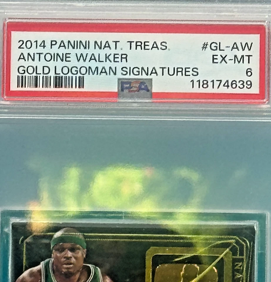 Panini National Treasures Antoine Walker Gold Logoman 2014 automático #6/49 PSA 6 POP Foto 4 de 4
