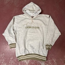 Nos Vintage 90s Cross Colours Hoodie Heather 2 Rap Hip Hop Spike Acres Hbcu