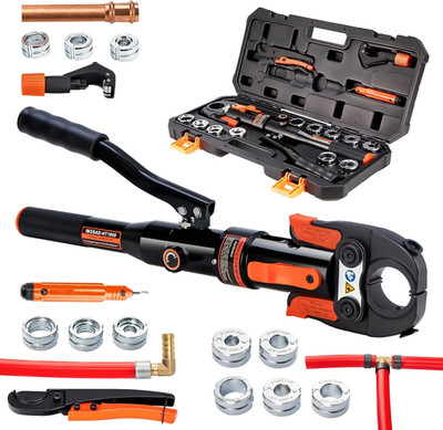 Hydraulic Copper Pipe Tube Fittings Crimping Tools With1/2,3/4,1'' Dies for Coppe
