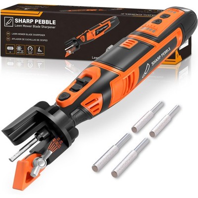 Sharp Pebble Cordless Lawn Mower Blade Sharpener   Adjustable 20° 40° Angle G...