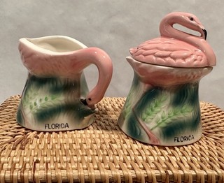 Vintage Florida Flamingo Sugar & Creamer Set – Japan