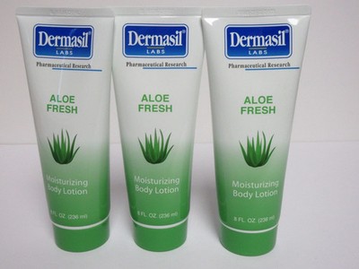 Lot of 3 Pack Dermasil Labs Body Moisturizing Lotion Tubes Aloe Fresh 8 oz each