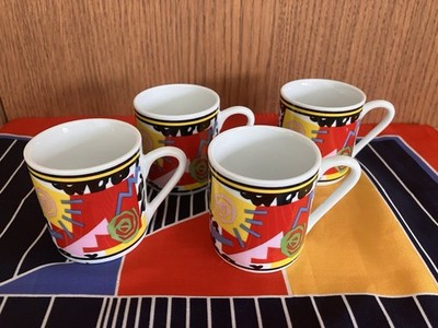  FUJIMORI COTTO KOGEI KAFFEETASSEN ART DECO POSTMODERN MEMPHIS 80er RETRO