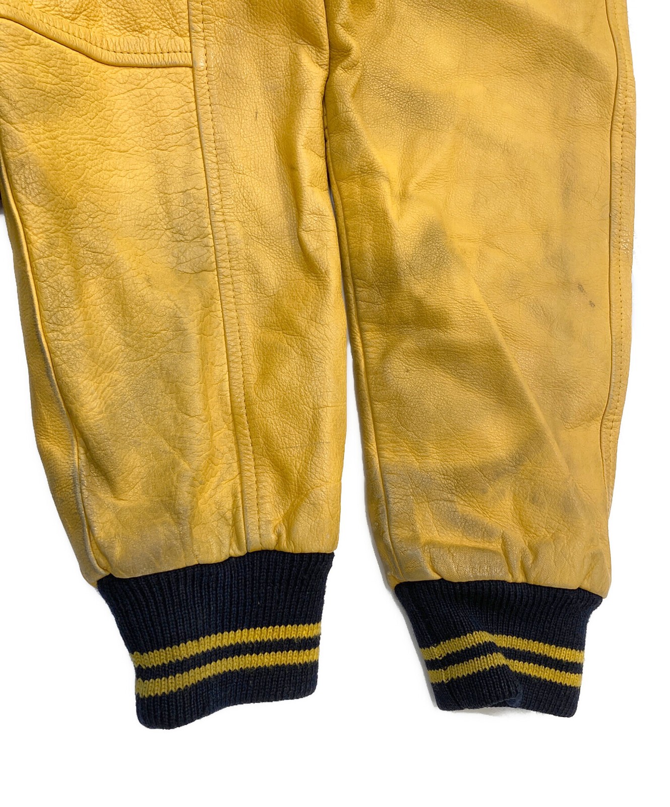 MACBETH Leather switch stadium jacket Size: M Nav… - image 7