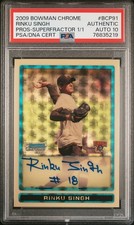 2009 Bowman Chrome #BCP91 Rinku Singh Superfractor 1st Rookie Card RC Auto 1/1