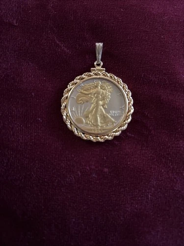 1945 Walking Liberty Gold Plated Silver Half Dollar - A Beauty!