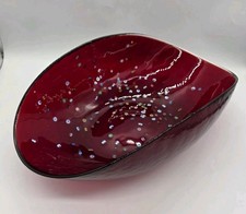 Yalos Casa Murano Lrg Ruby Red & Millifiore Centerpiece Bowl *Signed *GLOWS!