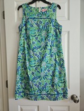 Lilly Pulitzer Originals Vintage Shift Dress Flowey Wowey 12 White Label RARE