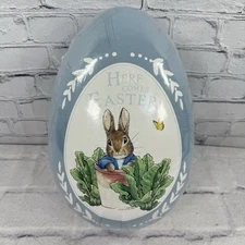 Pottery Barn Kids XL 13" Nestler Egg Peter Rabbit German Paper Mache 2015 Sealed