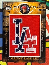 2010 Topps Baseball Series 2 Manny Ramirez Manufactured Cap Logo LA Dodgers /99