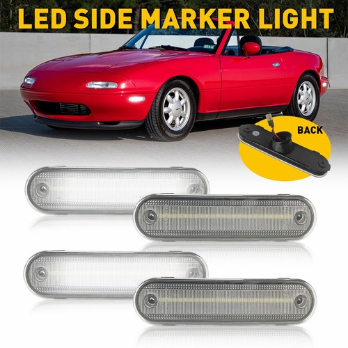For 1990-2005 Mazda Miata MX-5 Left & Right Bumper LED Side Marker Light 4Pcs US - Picture 15 of 17
