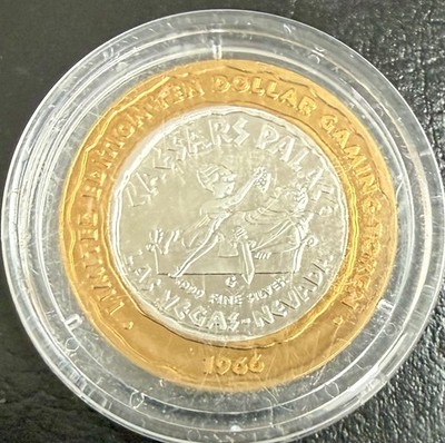 1966 CAESARS PALACE Winged Victory Edition .999 SILVER Strike $10