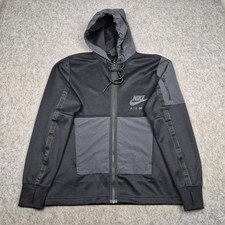 Nike Air Max Jacket Mens Medium Black Hooded Full Zip Track Running Streetwear