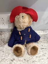 Vintage Paddington Plush Bear 1975 /1981 13 inch Eden Toys Red Hat Blue Coat