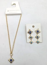 *NEW 2 PIECE LOT* Kendra Scott Lily 14K Gold Over Brass Necklace & Earrings