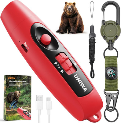 UNIWA Electronic Air Bear Horn, 120±5 dB Loud Air Horn for Safety Hiking Camping