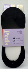 3 PACK Women's Peds Lightweight Low Cut No Show Socks Shoe EXTENDED 8-12 Black