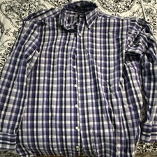 Nice Chaps Mens Shirt sz XL Plaid Classic Fit Easy Care Button Down