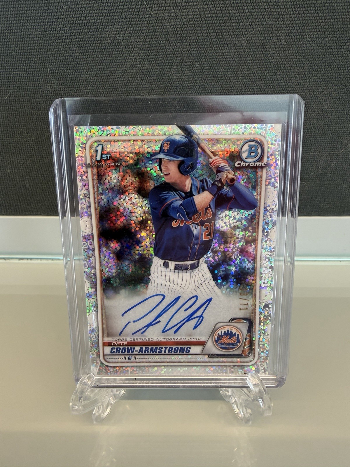 Pete Crow Armstrong 2020 Bowman Chrome First Bowman Autograph Sparkle /71