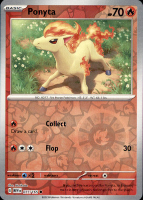Ponyta Reverse Holo Common SV: Scarlet & Violet 151 077/165 NM Nurikabe 2023