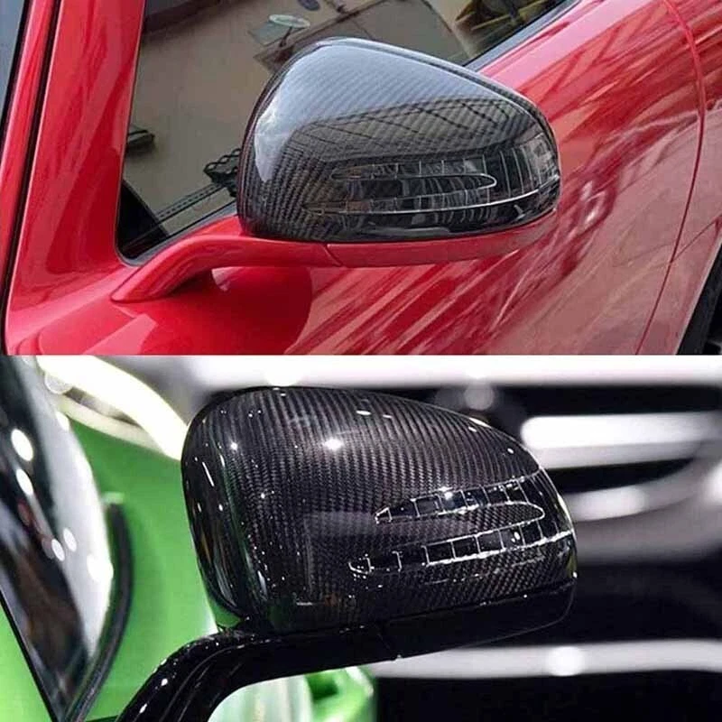 Cubierta de espejo lateral de fibra de carbono para Mercedes Benz AMG GT R172 SLK SLC SLS R231 Foto 4 de 4