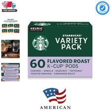 Starbucks K-Cup Coffee Pods, Flavored Hot or Iced Coffee, Variety Pack, 60 Ke...