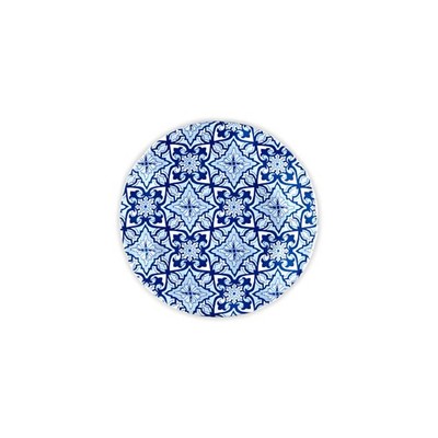 Q Squared Talavera Canape Plate 5.5 Inch Melamine Azul Blue Dining Plate