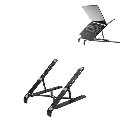 A (Black)Desk Laptop Stand Foldable Aluminum Alloy Computer Stand Portable Lapt - Photo 4/12