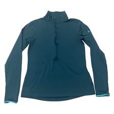 Nike Drive-Fit Pro Hyperwarm Size L Half Zip 1/2 Pullover Teal Color