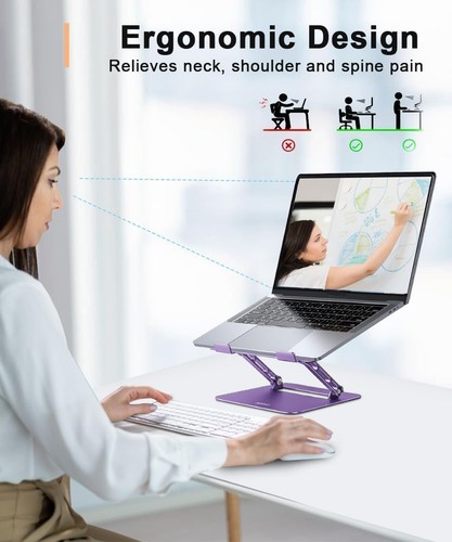 Adjustable Laptop Stand for Desk,Portable Laptop Stand Holder and Riser,Folda... - 第 2/7 張圖片