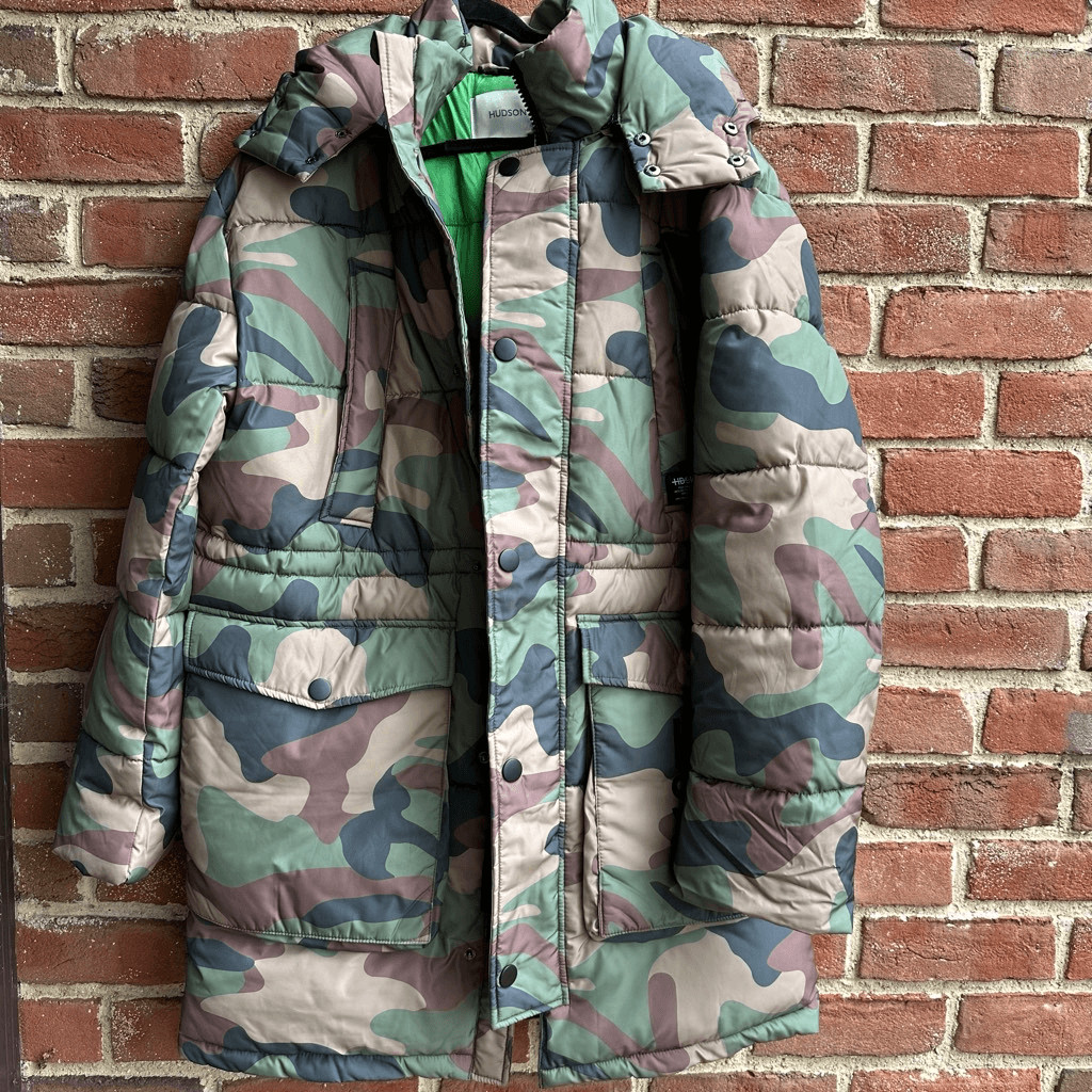 Hudson $438 Quilted Storm Parka Jacket Camo Hooded Insulated Water Resistant Men - second product detail image
