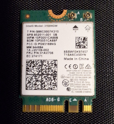 Intel AC 3168NGW Wi-Fi Bluetooth M.2 module