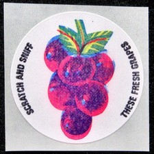 Vintage 3M Matte Scratch and Sniff Sticker FRESH GRAPES (RARE First Issue)