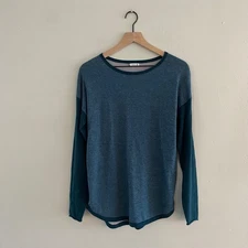 Smartwool Women's Shadow Pine Colorblock Sweater Mist Blue/Twilight Blue Marl