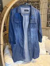 Ci Sono Blue Chambray Button Down Shirt Dress Size Large Knee Length Size Small