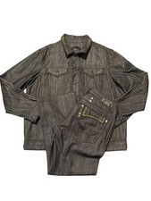 Vintage MEN Robin Jeans And Jacket Denim Set 2XL/ Size 36x27 Gray Made In USA