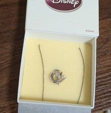 Disney Tinker Bell Silver Necklace Rhodium Cubic Zirconia 38cm Chain Adjustable