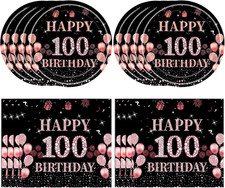 100Th Birthday Decorations for Men Women, Rose Gold 100 Years Old Birthday Suppl