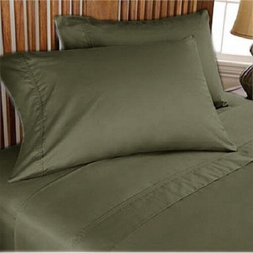 1000 TC EGYPTIAN COTTON COMPLETE BEDDING COLLECTION IN ALL SETS & OLIVE COLOR - Picture 1 of 1
