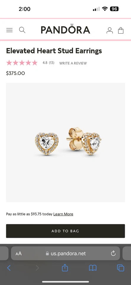 Aretes de corazón elevado Foto 2 de 4