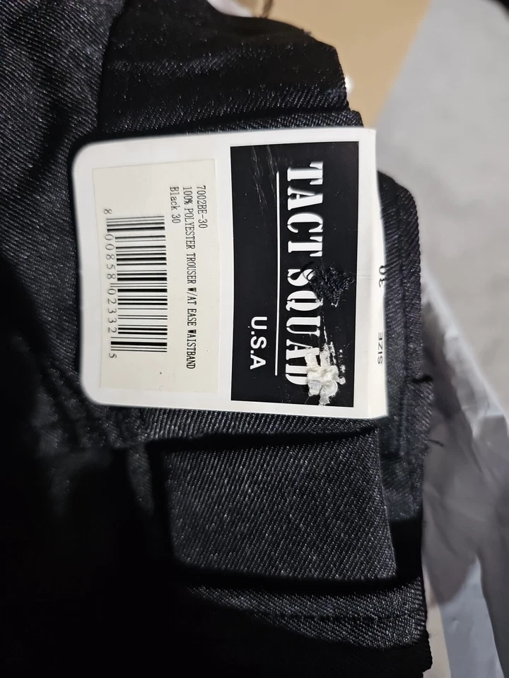 Pantalones Uniforme Tact Squad Talla 30 Para Hombres Negros Tiro Medio Pierna Recta Plisados Nuevos Foto 3 de 3