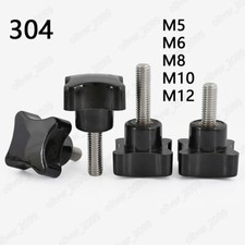 304SS Plastic Four Point Star Hand Knob Tightening Screws M5 M6 M8 M10 M12