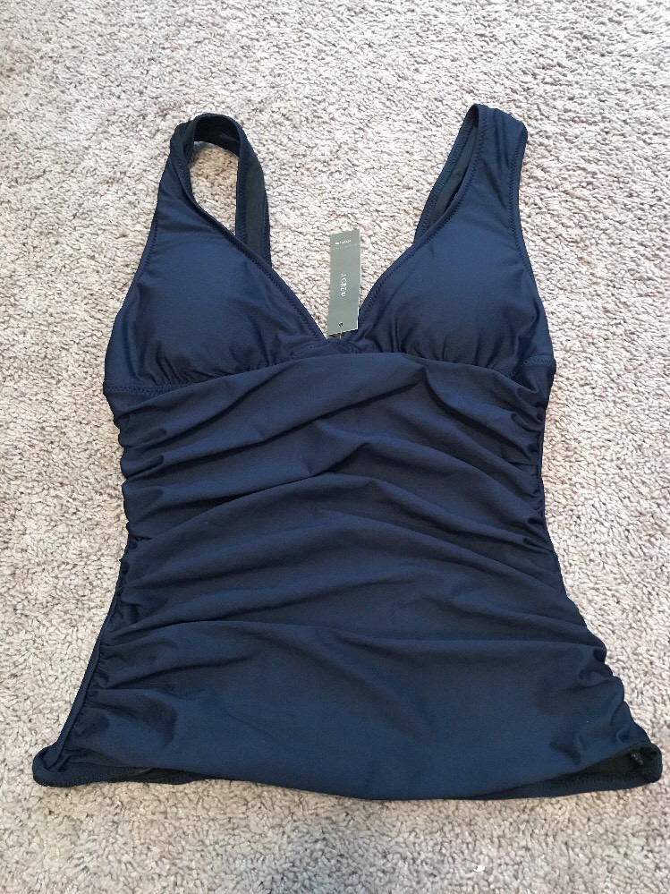 J CREW RUCHED TANKINI TOP SZ.XS Navy NWT B6767 eBay