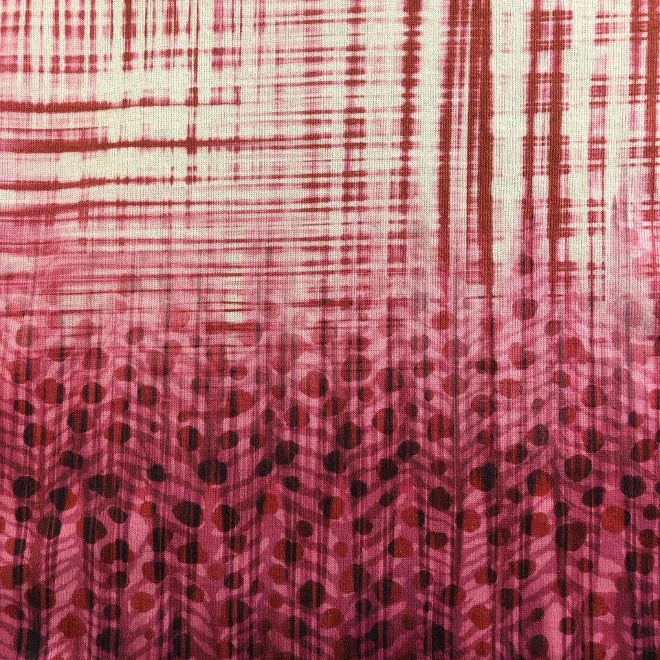 Oneworld Womens Tunic Top Sz S Red Pink Ivory Buttons 3/4 Sleeve Pullover - Image 3 of 4